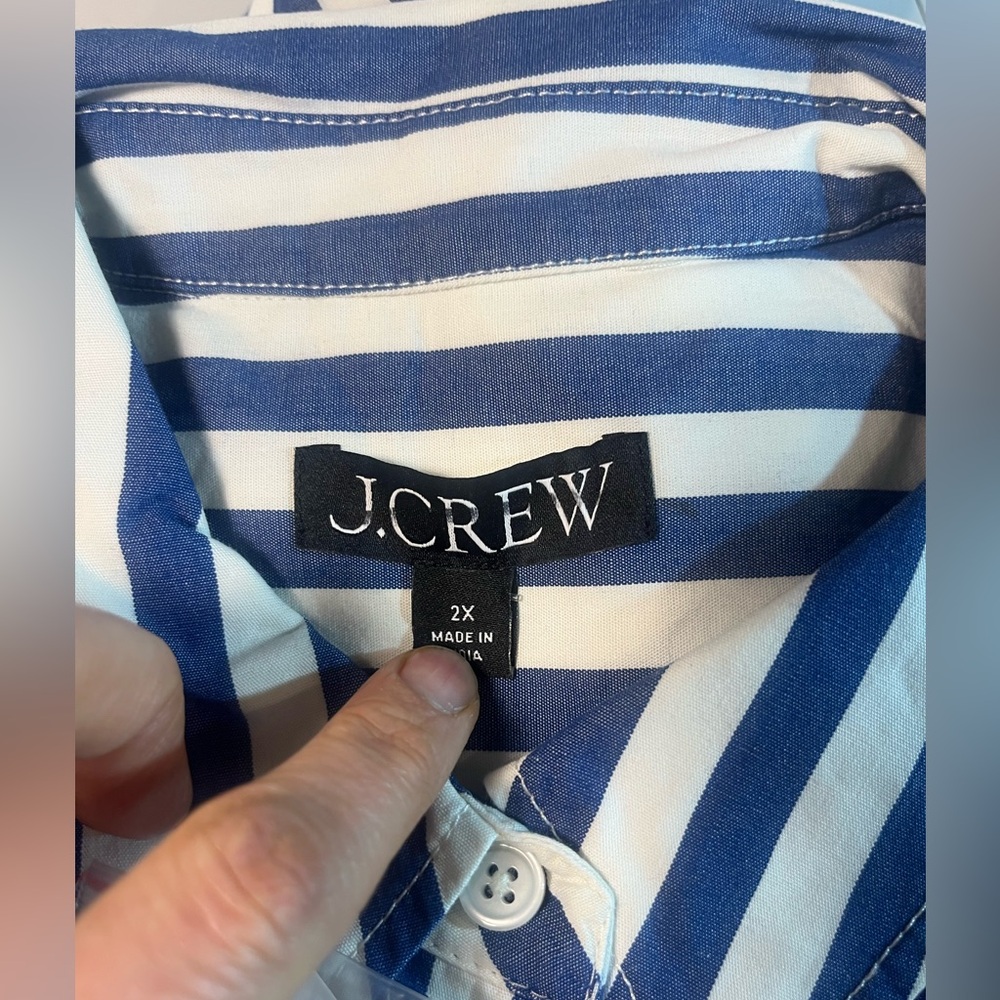 J.Crew Étienne cropped button-up shirt in striped cotton poplin - Picture 8 of 8